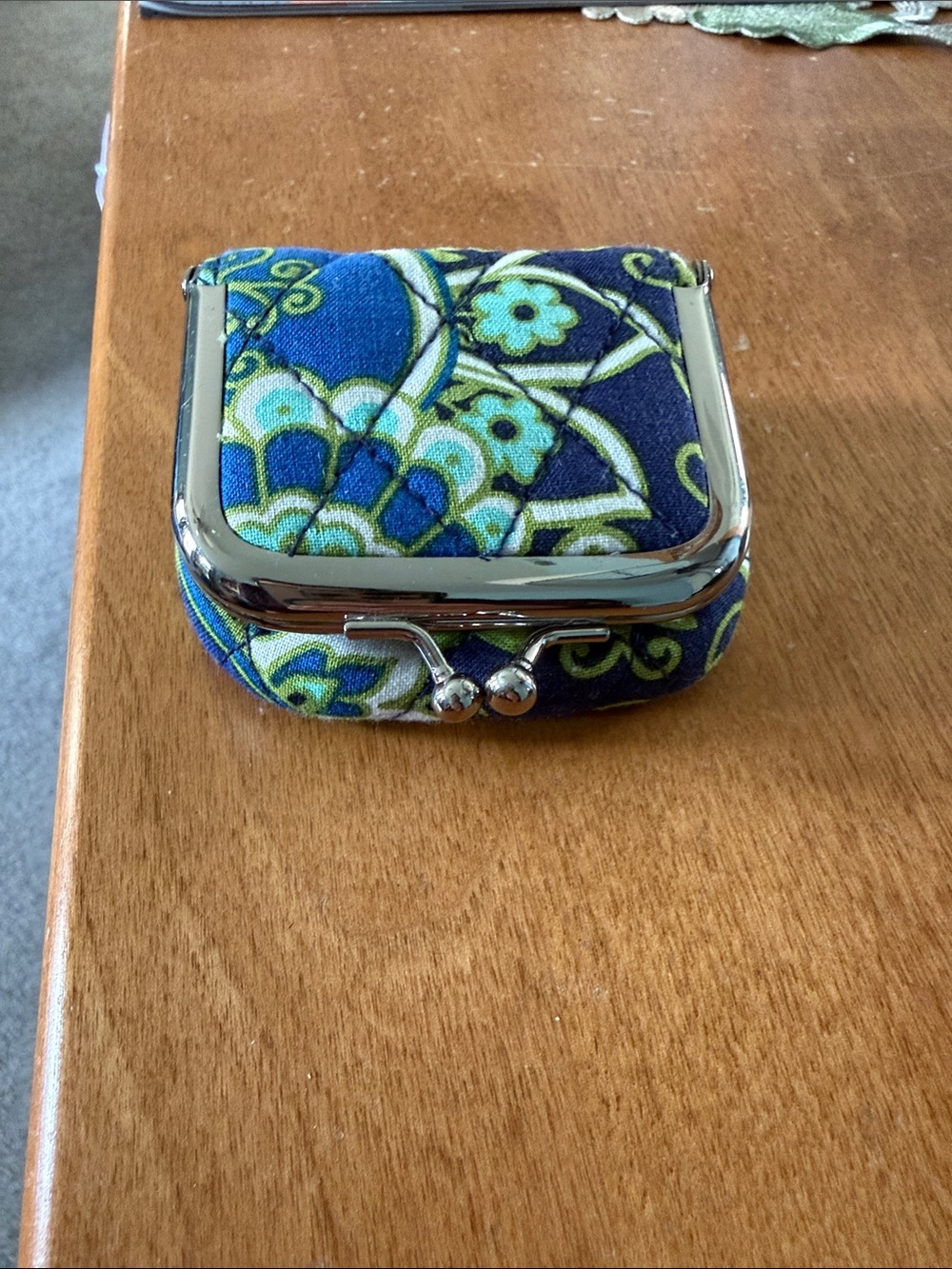 Vera Bradley Patterned Blue & Green Floral contact case